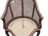 an image of a chair made of wood and wicker on a white background