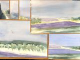 a picture of a painting of a landscape on a piece of paper