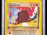an image of a pokemon card with a picture of a dog on it