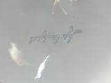 a white plate with a picture of a dog and a cat on it