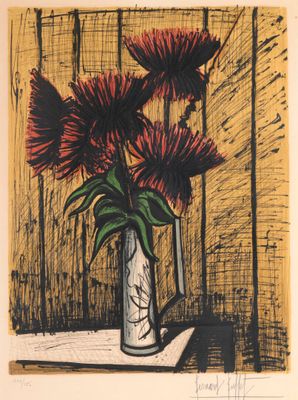 une image d'une peinture de fleurs dans un vase