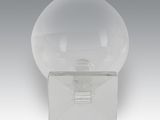 clear glass lamp with a clear base and a clear base