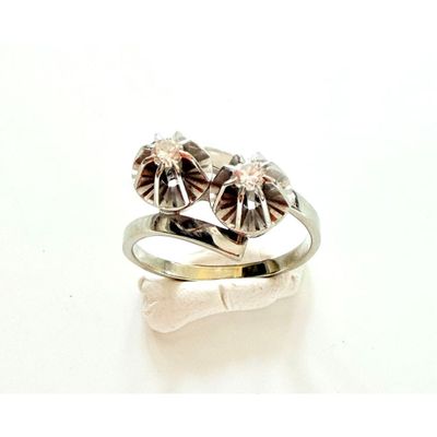 bague en argent sterling ornée de deux pierres superposées