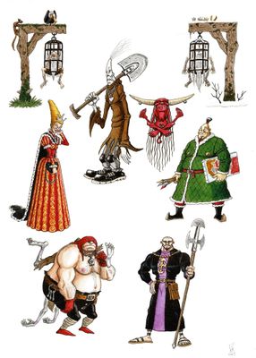 Il y a beaucoup de personnages différents dans cette image.