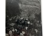 a black and white photo of a large crowd of people