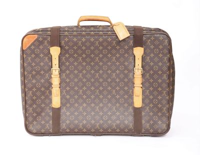 Valise Louis Vuitton en toile Monogram avec poignées en cuir