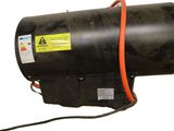 a black blower with a red cord attached to it