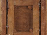 painting of a wooden frame with barbed wire around the edges