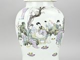an image of a white vase with a painting on it