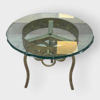 Ensemble comprenant en métal doré et plateau en verre une co… (photo 5)