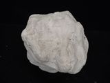 a white rock on a black surface with a black background