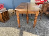 a table that has been turned into a dining room table