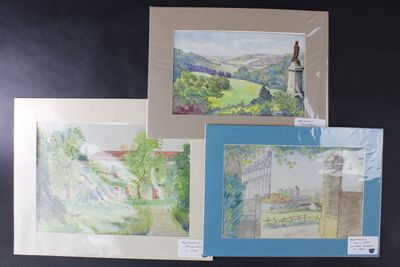 30. Lot de 3 aquarelles représentant des paysages. - Photo 1