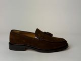 men ' s brown sued tasselled loafer shoes