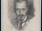 portrait d'un homme en costume-cravate, dans un cadre noir
