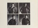 an image of a black and white photo of a man in a leather jacket