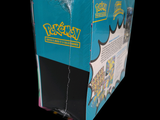 a cardboard box with a picture of a pokemon figure inside of it