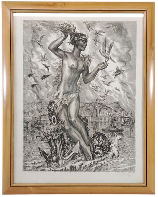 un dessin en noir et blanc représentant un homme tenant des oiseaux dans la main