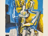 an image of a painting of a man and woman sitting in a chair