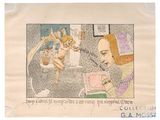 an image of a drawing of a woman sitting on a toilet talking on the phone