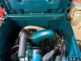 a blue tool box with tools inside of it