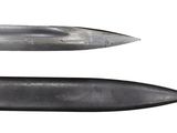 two different types of knives on a white background