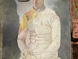 a picture of a painting of a man in a military uniform on a wall