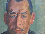 painting of a man in a suit and tie with a serious look on his face