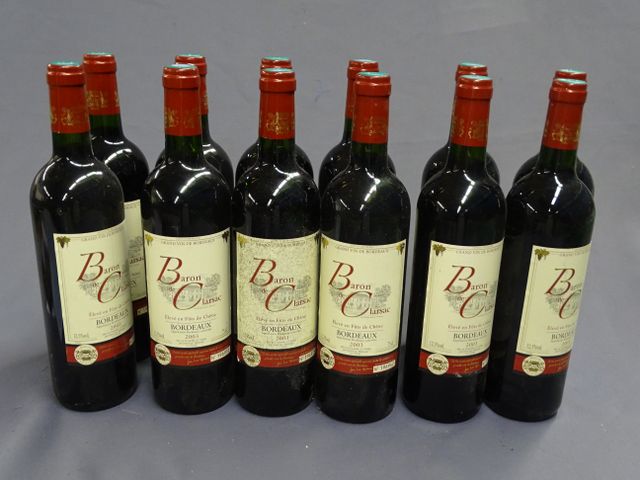 BARON CLARSAC, Bordeaux, 12 bouteilles, année 2003