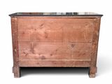 a wooden chest with a marble top on a white background
