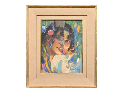 Louis FORTUNEY (1975-1951) Portrait de gitane