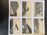 six different pictures of a train on the tracks