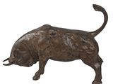 statue of a bull on a white background with a white background