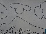 a picture of a drawing of a person on a bike