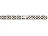 a close up of a white and black bracelet on a white background