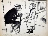 drawing of a man and a woman sitting at a table