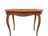 an image of a wooden table with a drawer underneath it