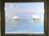 a picture of a painting of a boat in the water