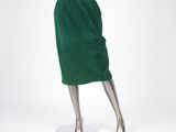 vintage green velvet skirt with pleaed hem