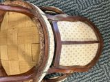 a chair that is sitting on a carpeted floor