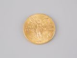 an image of a gold coin sitting on top of a white surface