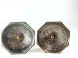 pair of silver and brass candlesticks, mid - 20th century