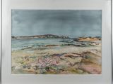 an image of a watercolor painting of a beach scene