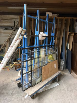 a cart that has a bunch of items in it