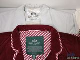 a close up of a red and white shirt and a red and white striped shirt