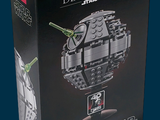 a box with a lego death star ii model in it