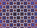 an image of a blue and red tile with circles on it