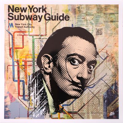 the new york subway guide is displayed in a white frame