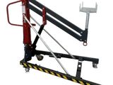 a close up of a crane on a white background with a white background