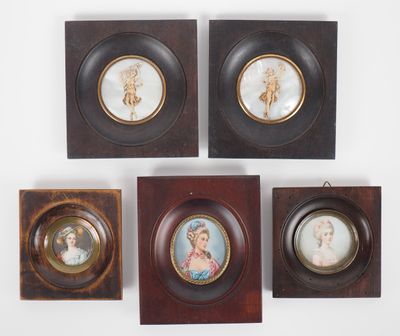 Paire de miniatures en nacre et composition, "danseuses". - Photo 1